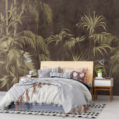3001-A / Botanical Peel and Stick Wallpaper - Wild Floral, Tropical Leaf Wall Mural, Self Adhesive & Removable Design for Room, Shelf, Drawer Liner