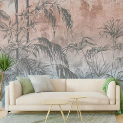 3001-D / Botanical Peel and Stick Wallpaper - Wild Floral, Tropical Leaf Wall Mural, Self Adhesive & Removable Design for Room, Shelf, Drawer Liner - Artevella