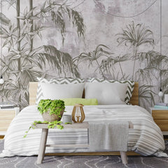 3001-E / Botanical Peel and Stick Wallpaper - Wild Floral, Tropical Leaf Wall Mural, Self Adhesive & Removable Design for Room, Shelf, Drawer Liner - Artevella