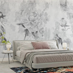 3004-E / Watercolor Floral Peel and Stick Wallpaper - Peony Design for Modern Room Decor, Perfect for Bedroom and Bathroom - Artevella