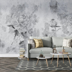 3004-E / Watercolor Floral Peel and Stick Wallpaper - Peony Design for Modern Room Decor, Perfect for Bedroom and Bathroom - Artevella