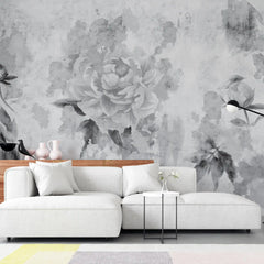 3004-E / Watercolor Floral Peel and Stick Wallpaper - Peony Design for Modern Room Decor, Perfect for Bedroom and Bathroom - Artevella