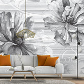 3011-E / Tropical Wallpaper - Watercolor Floral Pattern Peel and Stick Mural for Kitchen and Bathroom - Artevella