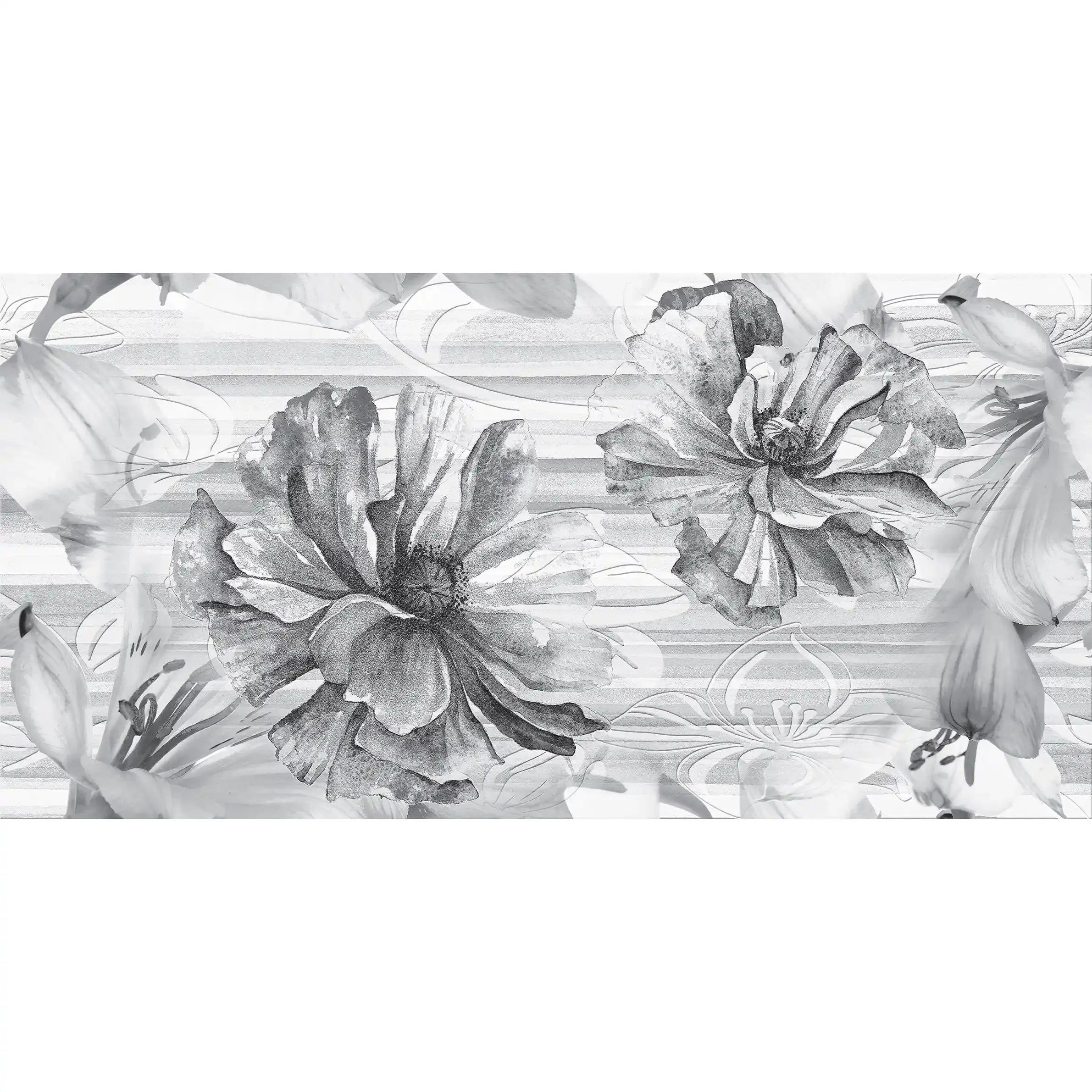 3011-E / Tropical Wallpaper - Watercolor Floral Pattern Peel and Stick Mural for Kitchen and Bathroom - Artevella