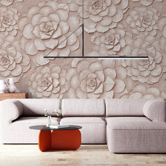 3012-D / Peel and Stick Wallpaper: Orange Rose and White Floral, Easy Install, Self Adhesive Wall Paper for Any Room - Artevella