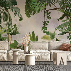 3014-A / Removable Wallpaper Peel and Stick - Abstract Colorful Tropical Plants Design for Modern Home Decor - Artevella