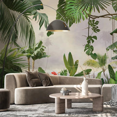 3014-A / Removable Wallpaper Peel and Stick - Abstract Colorful Tropical Plants Design for Modern Home Decor - Artevella