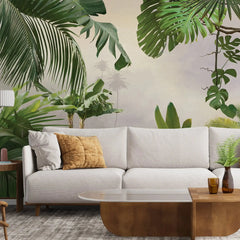 3014-A / Removable Wallpaper Peel and Stick - Abstract Colorful Tropical Plants Design for Modern Home Decor - Artevella