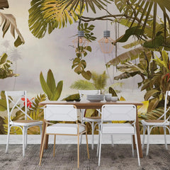 3014-B / Removable Wallpaper Peel and Stick - Abstract Colorful Tropical Plants Design for Modern Home Decor - Artevella