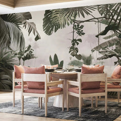 3014-C / Removable Wallpaper Peel and Stick - Abstract Colorful Tropical Plants Design for Modern Home Decor - Artevella