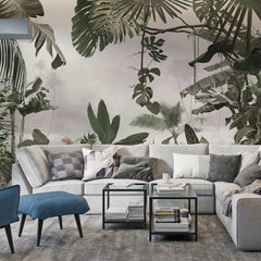 3014-C / Removable Wallpaper Peel and Stick - Abstract Colorful Tropical Plants Design for Modern Home Decor - Artevella