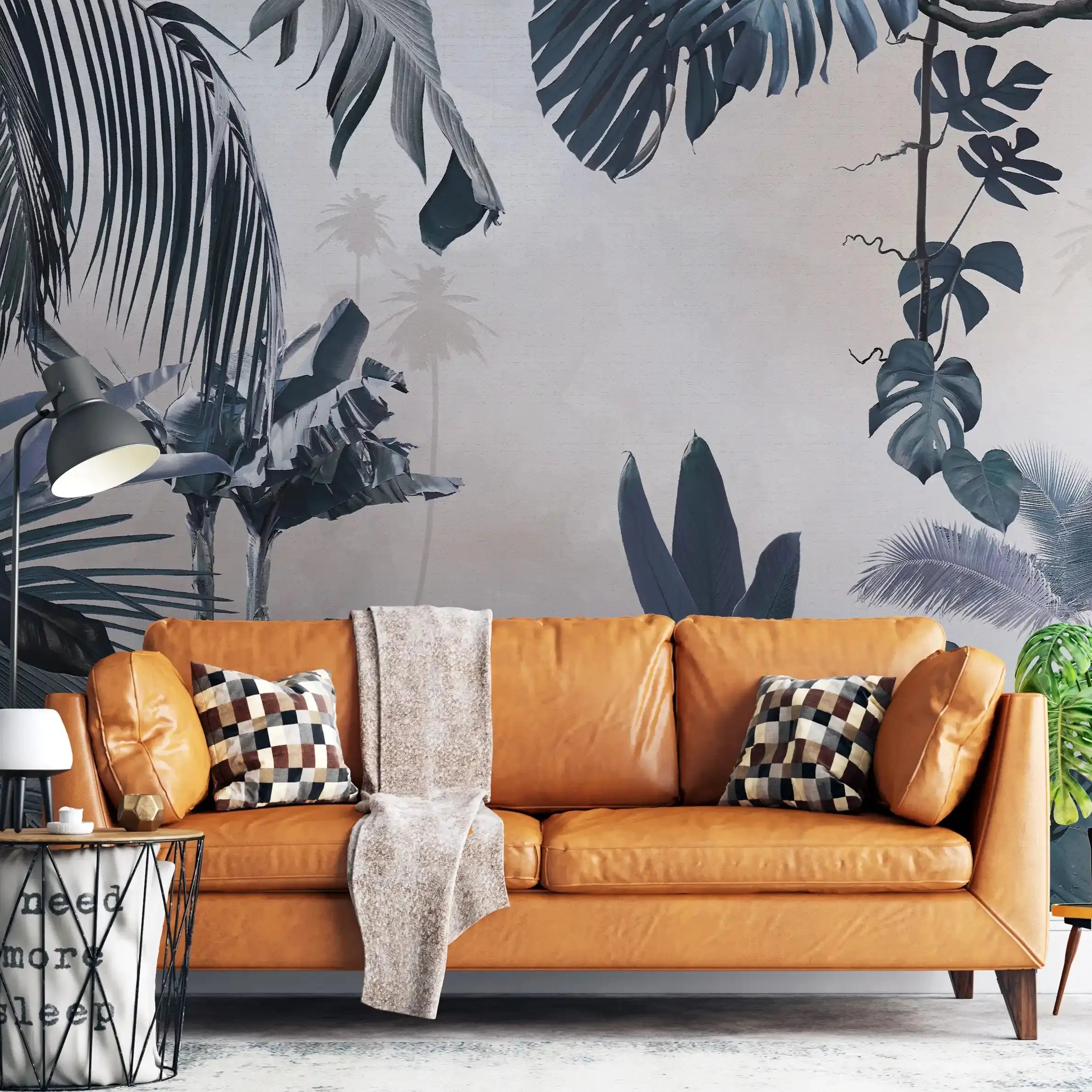 3014-D / Removable Wallpaper Peel and Stick - Abstract Colorful Tropical Plants Design for Modern Home Decor - Artevella