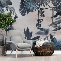 3014-D / Removable Wallpaper Peel and Stick - Abstract Colorful Tropical Plants Design for Modern Home Decor - Artevella