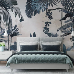 3014-D / Removable Wallpaper Peel and Stick - Abstract Colorful Tropical Plants Design for Modern Home Decor - Artevella