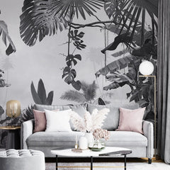 3014-E / Removable Wallpaper Peel and Stick - Abstract Colorful Tropical Plants Design for Modern Home Decor - Artevella