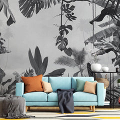 3014-E / Removable Wallpaper Peel and Stick - Abstract Colorful Tropical Plants Design for Modern Home Decor - Artevella