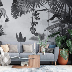 3014-E / Removable Wallpaper Peel and Stick - Abstract Colorful Tropical Plants Design for Modern Home Decor - Artevella