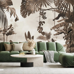 3014-F / Removable Wallpaper Peel and Stick - Abstract Colorful Tropical Plants Design for Modern Home Decor - Artevella