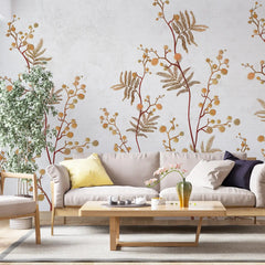 3016-B / Temporary Wallpaper: Floral Wall Mural with Easy Peel Off Design, Ideal for Accent Walls and Shelf Drawers - Artevella