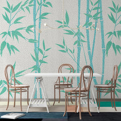 3020-A / Tropical Bamboo Leaf Wallpaper, Peel and Stick, Easy Install, Adhesive Boho Decor for Kitchen, Bathroom - Artevella