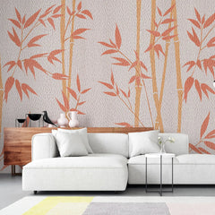3020-C / Tropical Bamboo Leaf Wallpaper, Peel and Stick, Easy Install, Adhesive Boho Decor for Kitchen, Bathroom - Artevella