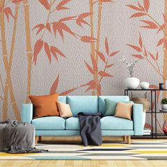 3020-C / Tropical Bamboo Leaf Wallpaper, Peel and Stick, Easy Install, Adhesive Boho Decor for Kitchen, Bathroom - Artevella