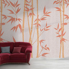 3020-C / Tropical Bamboo Leaf Wallpaper, Peel and Stick, Easy Install, Adhesive Boho Decor for Kitchen, Bathroom - Artevella