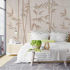 3020-D / Tropical Bamboo Leaf Wallpaper, Peel and Stick, Easy Install, Adhesive Boho Decor for Kitchen, Bathroom - Artevella