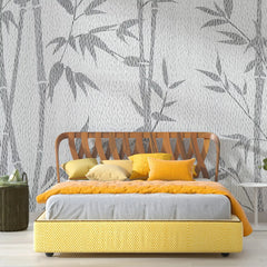 3020-E / Tropical Bamboo Leaf Wallpaper, Peel and Stick, Easy Install, Adhesive Boho Decor for Kitchen, Bathroom - Artevella