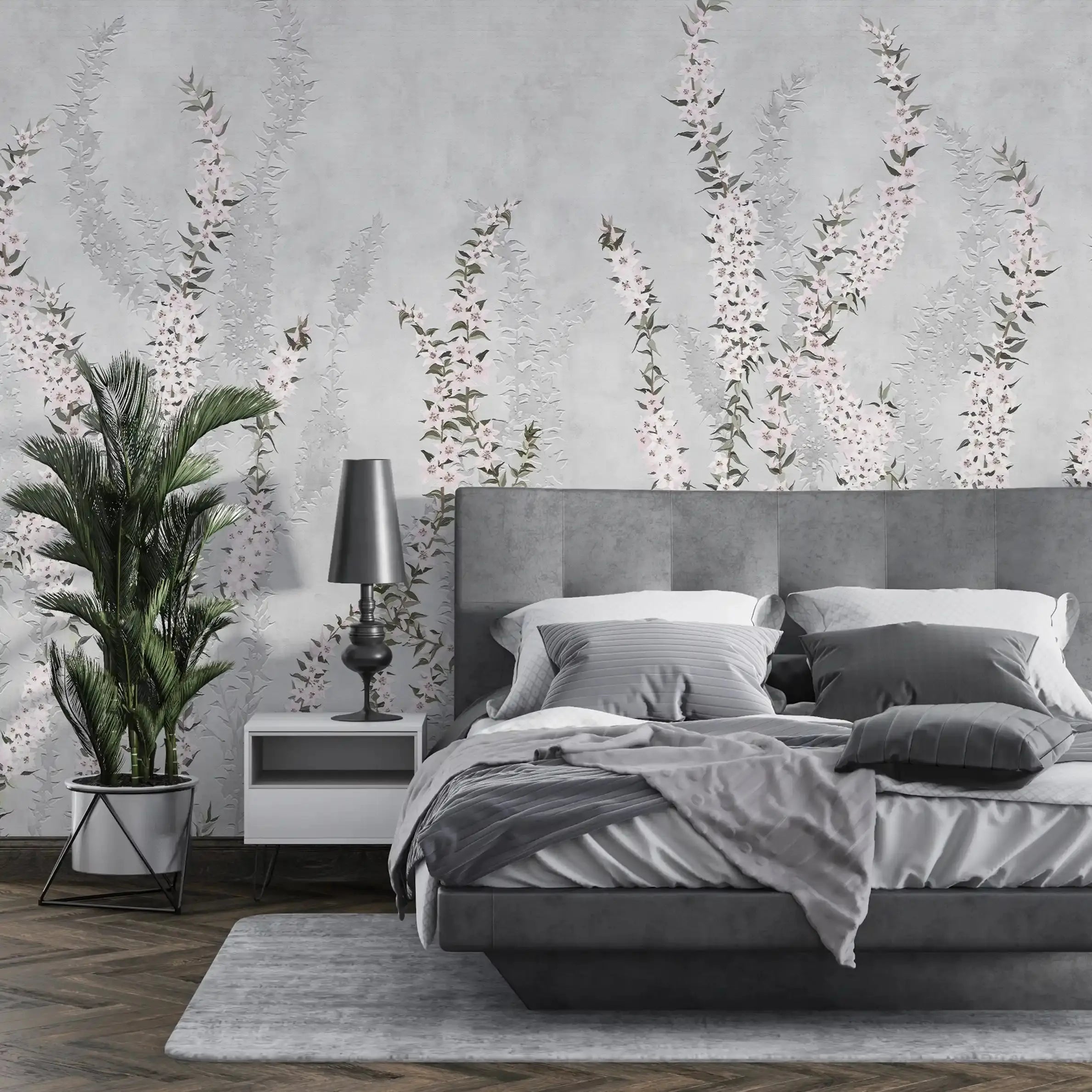 3023-D / Modern Grey Paisley Wallpaper, Adhesive Peel and Stick, Temporary Wallpaper for Home Decor - Artevella