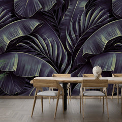 3026-B / Tropical Jungle Leaves Wallpaper, Peel and Stick Mural, Ideal for Bathroom, Bedroom, and Kitchen - Artevella
