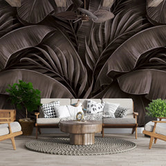 3026-D / Tropical Jungle Leaves Wallpaper, Peel and Stick Mural, Ideal for Bathroom, Bedroom, and Kitchen - Artevella