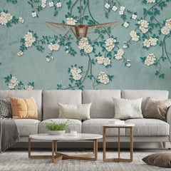 3028-A / Chinese Style Floral Peel and Stick Wallpaper: Easy Install, Adhesive Mural for Walls - Artevella