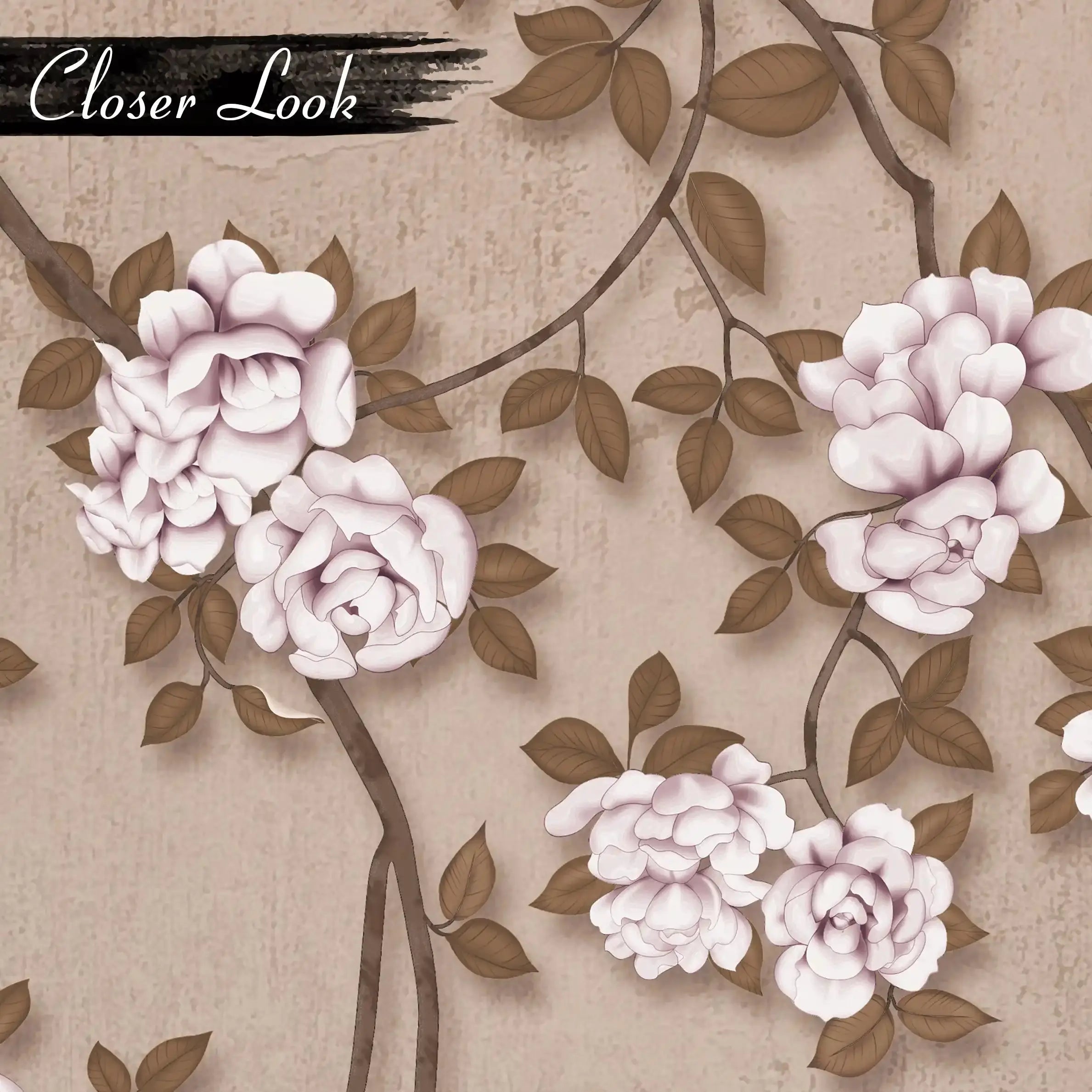 3028-D / Chinese Style Floral Peel and Stick Wallpaper: Easy Install, Adhesive Mural for Walls - Artevella