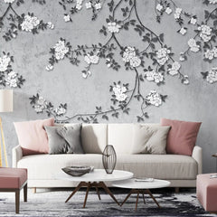 3028-E / Chinese Style Floral Peel and Stick Wallpaper: Easy Install, Adhesive Mural for Walls - Artevella