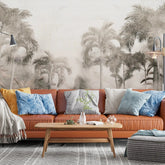 3029-B / Temporary Wallpaper: Tropical Jungle in Foggy Watercolor, Peel and Stick for Renters and DIY Deco - Artevella