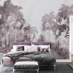 3029-C / Temporary Wallpaper: Tropical Jungle in Foggy Watercolor, Peel and Stick for Renters and DIY Deco - Artevella