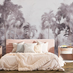 3029-C / Temporary Wallpaper: Tropical Jungle in Foggy Watercolor, Peel and Stick for Renters and DIY Deco - Artevella