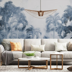 3029-D / Temporary Wallpaper: Tropical Jungle in Foggy Watercolor, Peel and Stick for Renters and DIY Deco - Artevella