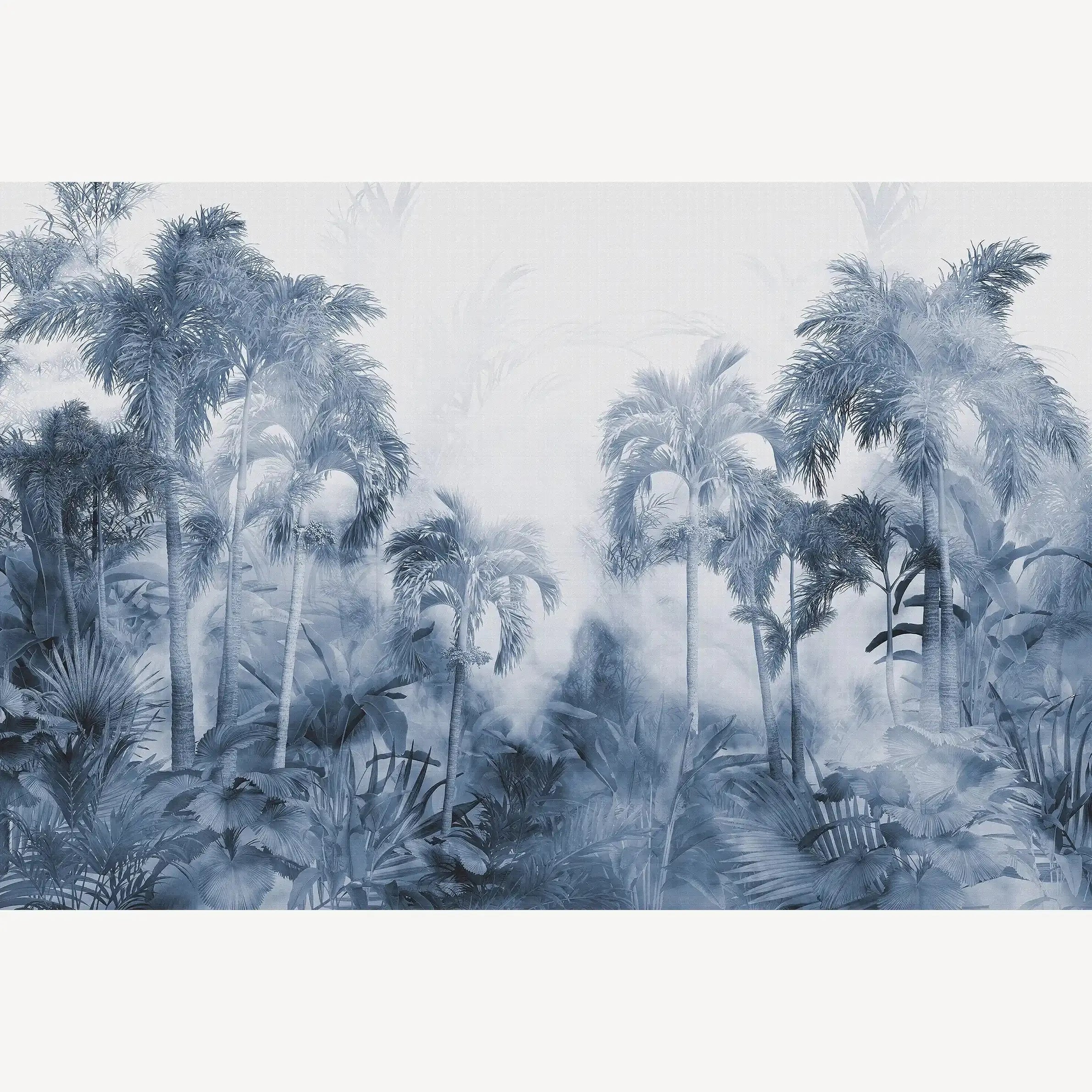 3029-D / Temporary Wallpaper: Tropical Jungle in Foggy Watercolor, Peel and Stick for Renters and DIY Deco - Artevella