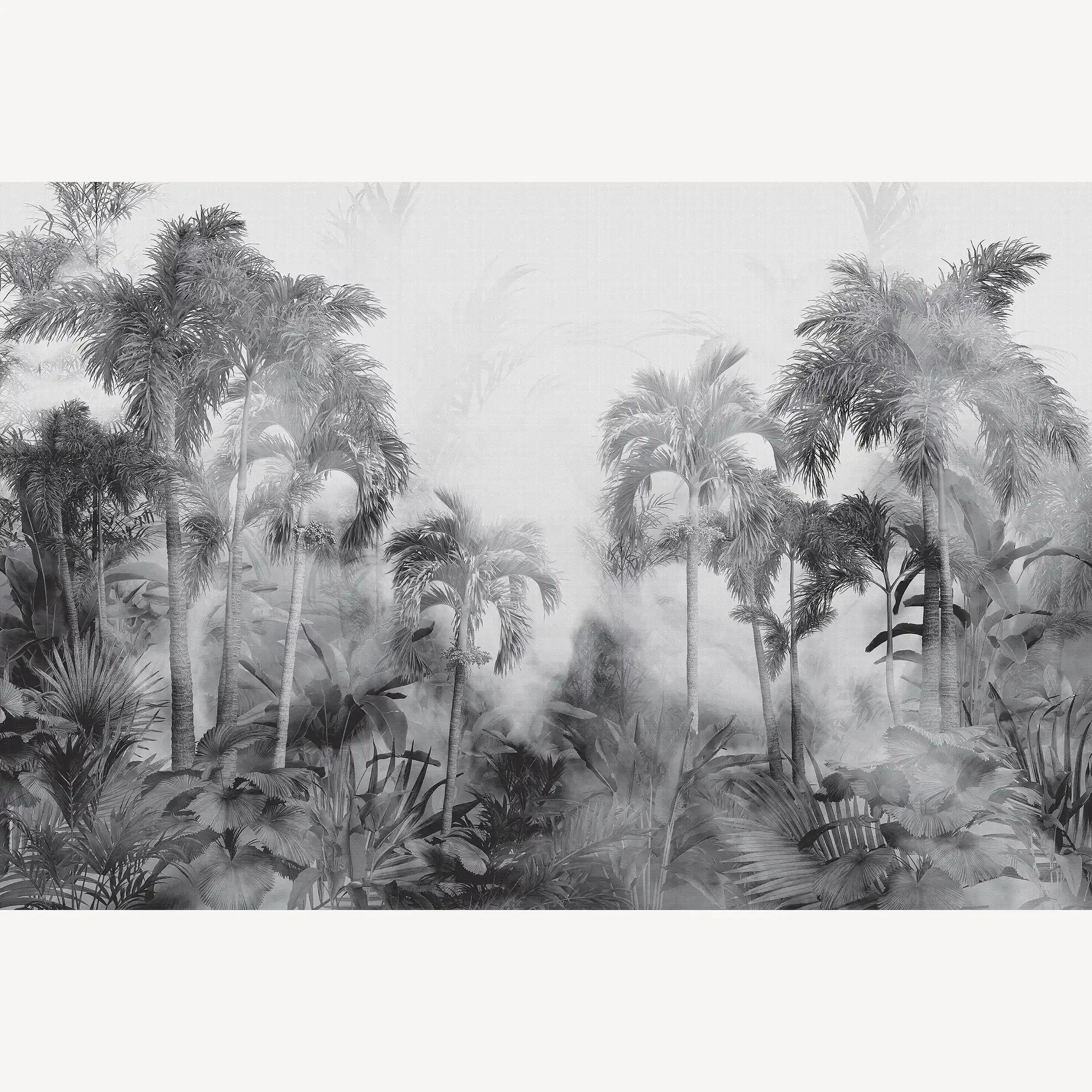 3029-E / Temporary Wallpaper: Tropical Jungle in Foggy Watercolor, Peel and Stick for Renters and DIY Deco - Artevella