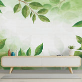 3031-A / Botanical Wallpaper, Peel Stick Decor, Watercolor Wall, Bedroom Decor, Bathroom Decor, Leaf Wallpaper, DIY Wall Mural, Boho Wall Paper, Kitchen Decor, Green Wreath Design, Modern Wallpaper, Temporary Decor, Renters Wallpaper - Artevella