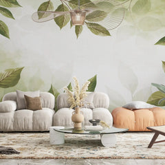 3031-C / Botanical Wallpaper, Peel Stick Decor, Watercolor Wall, Bedroom Decor, Bathroom Decor, Leaf Wallpaper, DIY Wall Mural, Boho Wall Paper, Kitchen Decor, Green Wreath Design, Modern Wallpaper, Temporary Decor, Renters Wallpaper - Artevella