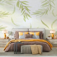 3032-A / Leaf Floral Peel and Stick Wallpaper: Modern Boho Decor with Watercolor Branches Design, Ideal for Temporary or Renters Wallpaper - Artevella