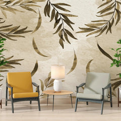 3032-F / Floral Peel and Stick Wallpaper: Modern Boho Decor with Watercolor Branches Design, Ideal for Temporary or Renters Wallpaper - Artevella