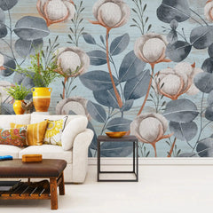 3035-F / Floral Wall Decor: Peelable, Stickable Wallpaper with Tulips Design on Gold Background, Ideal for Room Decor - Artevella