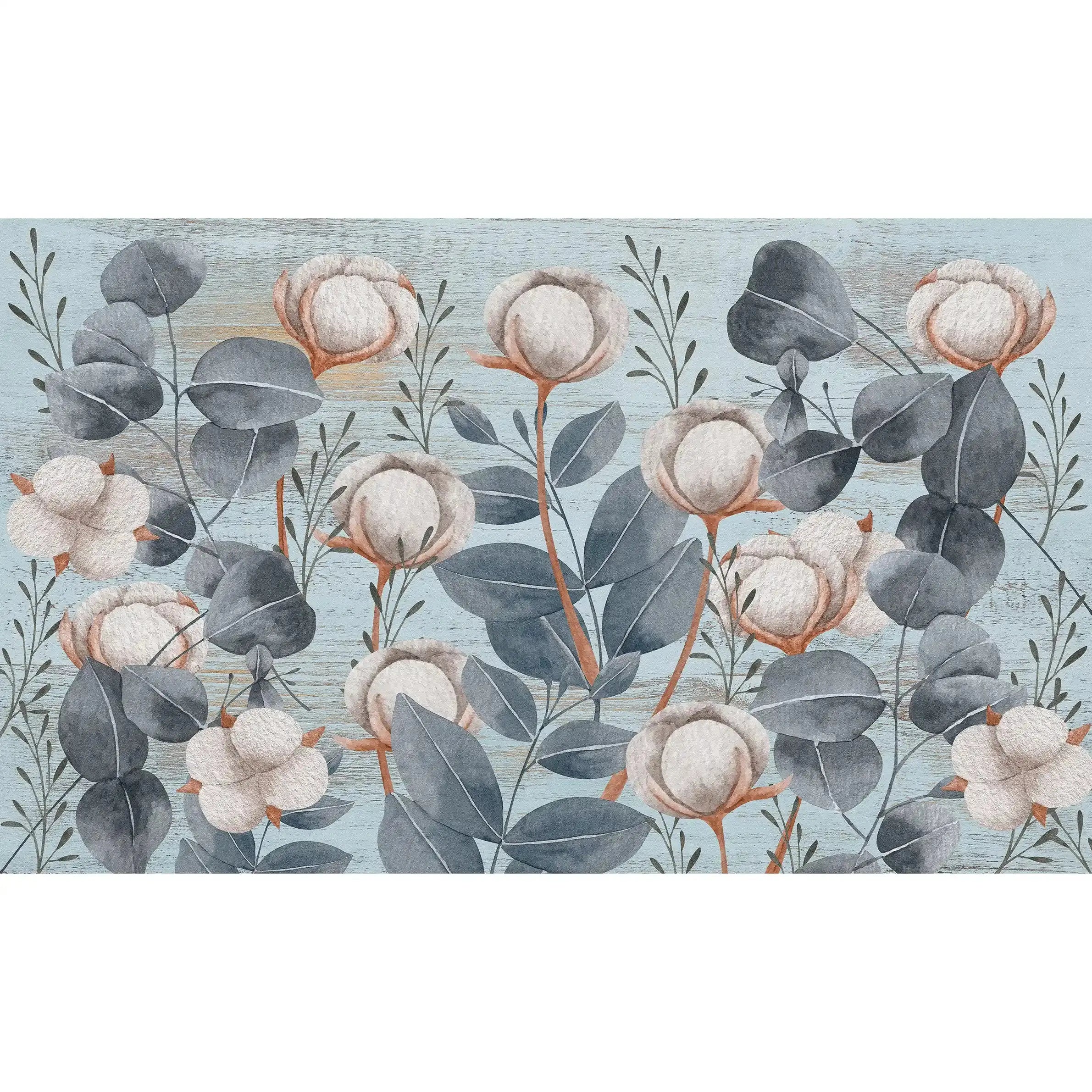 3035-F / Floral Wall Decor: Peelable, Stickable Wallpaper with Tulips Design on Gold Background, Ideal for Room Decor - Artevella