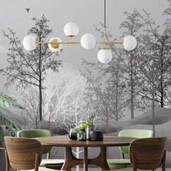 3040-E / Nature-Inspired Peel and Stick Wallpaper: Winter Landscape with Trees and Birds, Perfect for Bathroom and Bedroom - Artevella