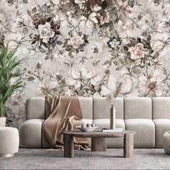 3043-C / Pink Floral Self-Adhesive Wallpaper: Easy Peel and Stick Wall Mural, Modern Room Decor, Bathroom, and Kitchen - Artevella