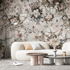 3043-C / Pink Floral Self-Adhesive Wallpaper: Easy Peel and Stick Wall Mural, Modern Room Decor, Bathroom, and Kitchen - Artevella